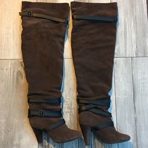 Colin Stuart Suede Leather Over The Knee Boots